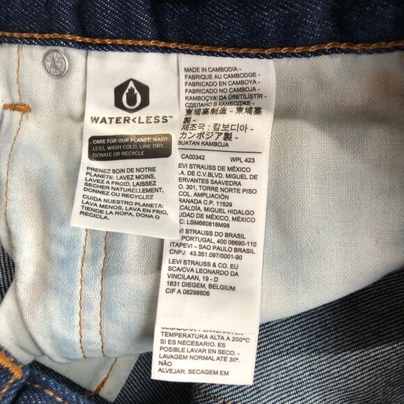 NEW Levi's Western Fit Jeans Mens 38x29 Straight Leg 100% Cotton Blue Denim Dark - Picture 8 of 10